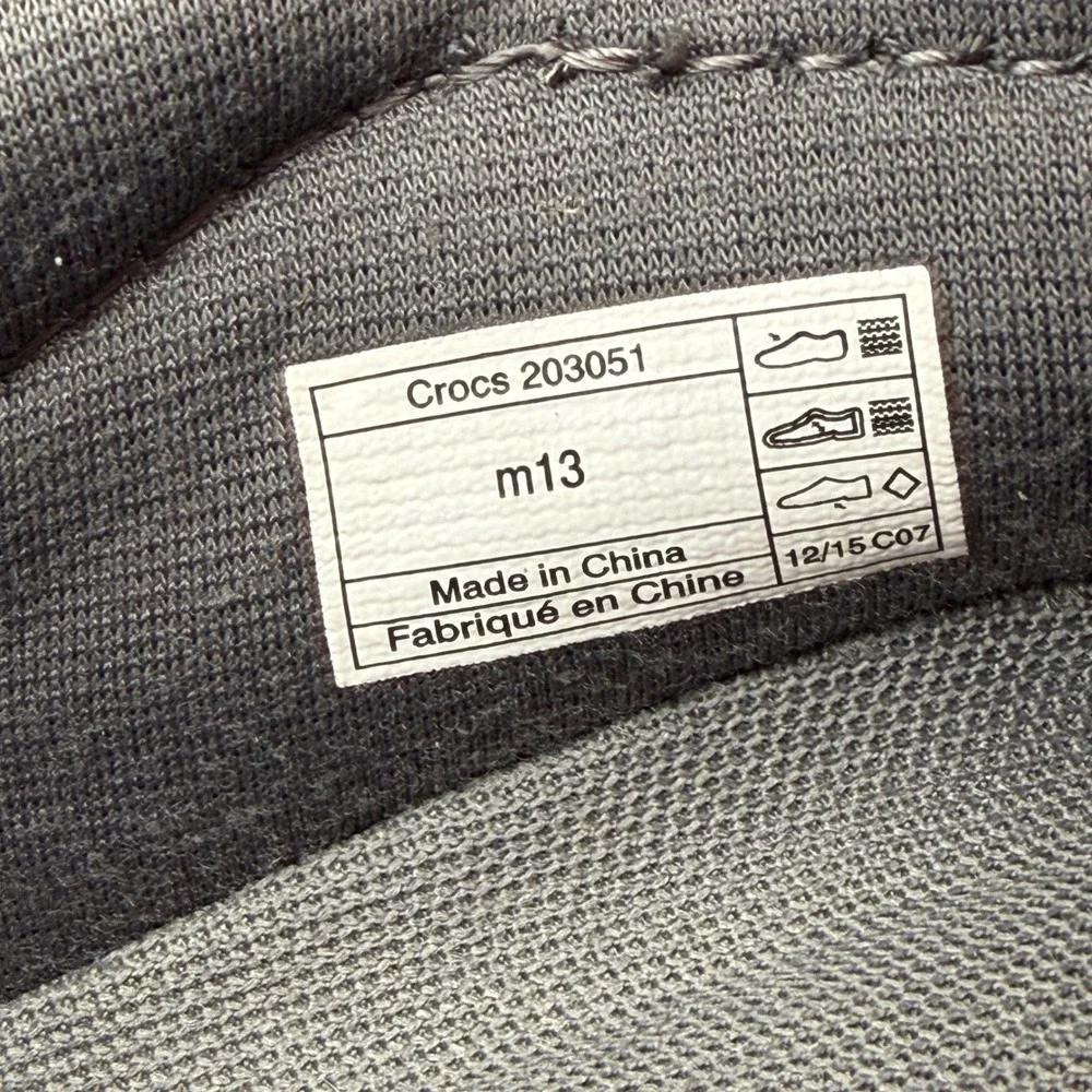 Crocs Santa Cruz 2 Luxe Loafers Mens 13 Charcoal Black Canvas Slip On 203051